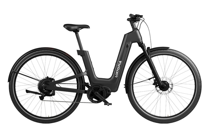 Black electric bicycle on a white background